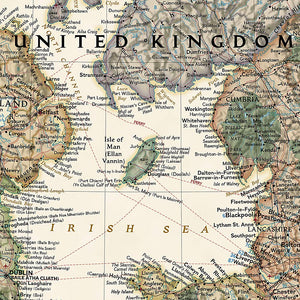 National Geographic: Britain and Ireland Executive Wall Map (23.5 x 30.25 inches) (National Geographic Reference Map),Used