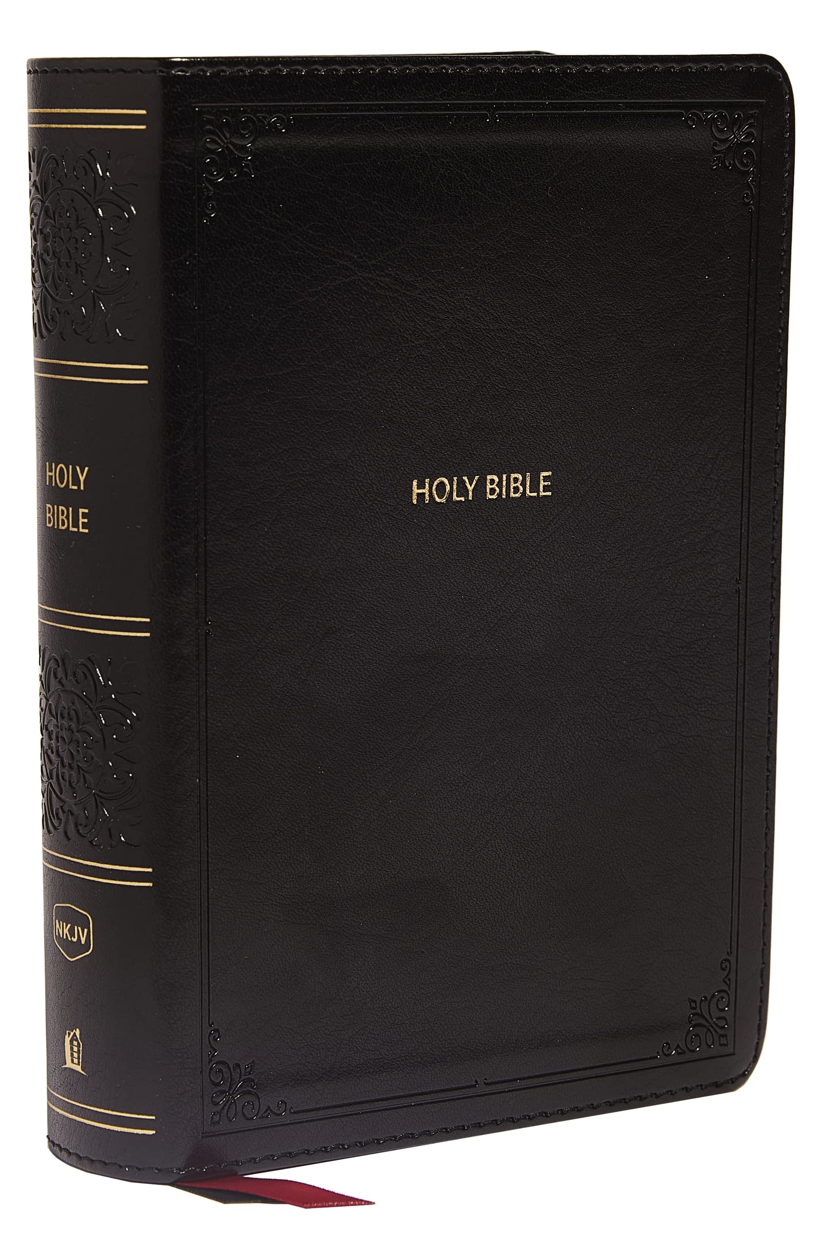 NKJV, EndofVerse Reference Bible, Compact, Leathersoft, Black, Red Letter, Comfort Print: Holy Bible, New King James Version,Used