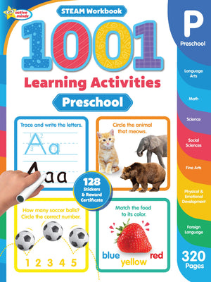 1001 STEAM Preschool Activity Workbook: Learn Sight Words, Letters, Numbers, Phonics, Shapes and More with Fun Activities!  320,Used