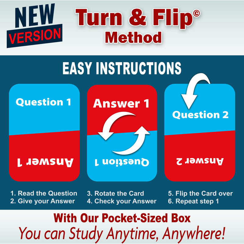 US Citizenship Flash Cards: Compact Naturalization Test Study Guide with 100 USCIS Questions & Answers, New Turn & Flip Method, ,New