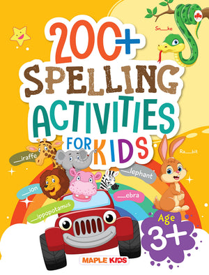 English Grammar Book For Kids - 200+ Spelling Activities For Age 3+ - Letter Spellings, Rhyming Words, Syllables, English Grammar, Vocabulary