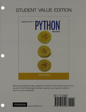 Student Value Edition for Starting Out with Python (3rd Edition),Used