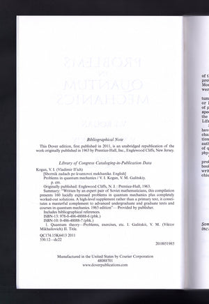 Problems in Quantum Mechanics (Dover Books on Physics),Used