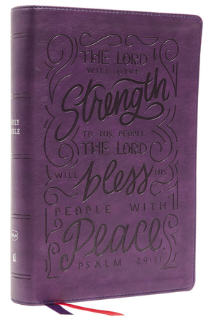 Nkjv, Giant Print Centercolumn Reference Bible, Verse Art Cover Collection, Leathersoft, Purple, Thumb Indexed, Red Letter, Com