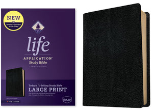 NKJV Life Application Study Bible, Third Edition, Large Print (Bonded Leather, Black, Red Letter),New