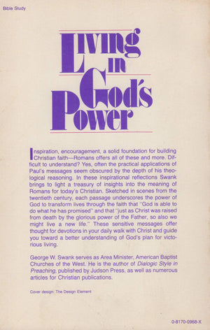Living in God's Power: Studies in Romans,Used