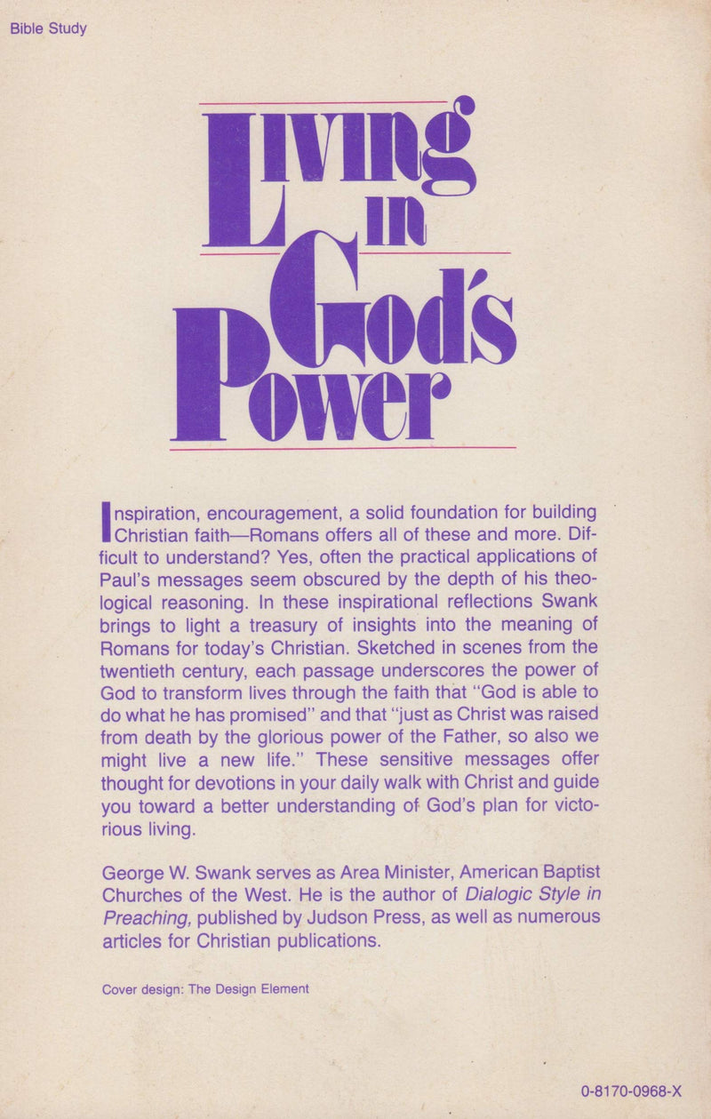 Living in God's Power: Studies in Romans,Used