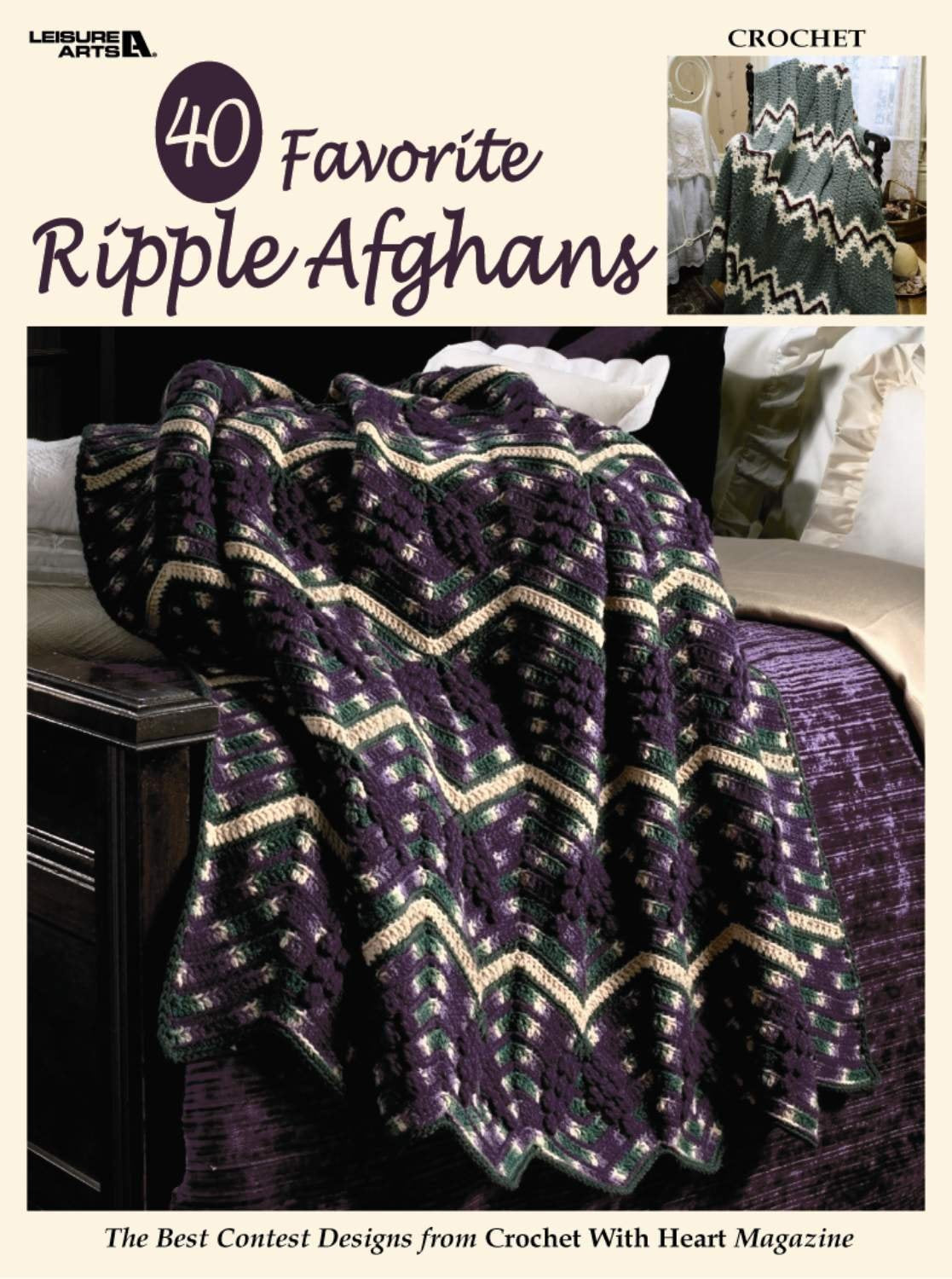 40 Favorite Ripple Afghans,Used