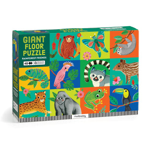 Mudpuppy Rainforest Friends  48 Piece Giant Floor Jigsaw Puzzle Featuring A Colorful Scene Of Different Kinds Of Rainforest Ani