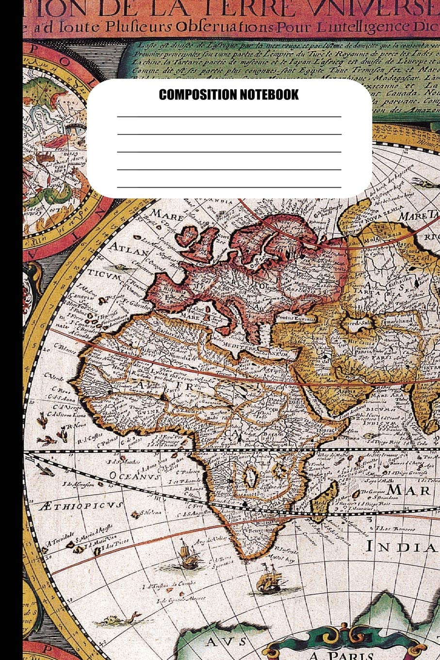 Composition Notebook: Vintage World Map / Antique Globe (100 Pages, College Ruled),Used