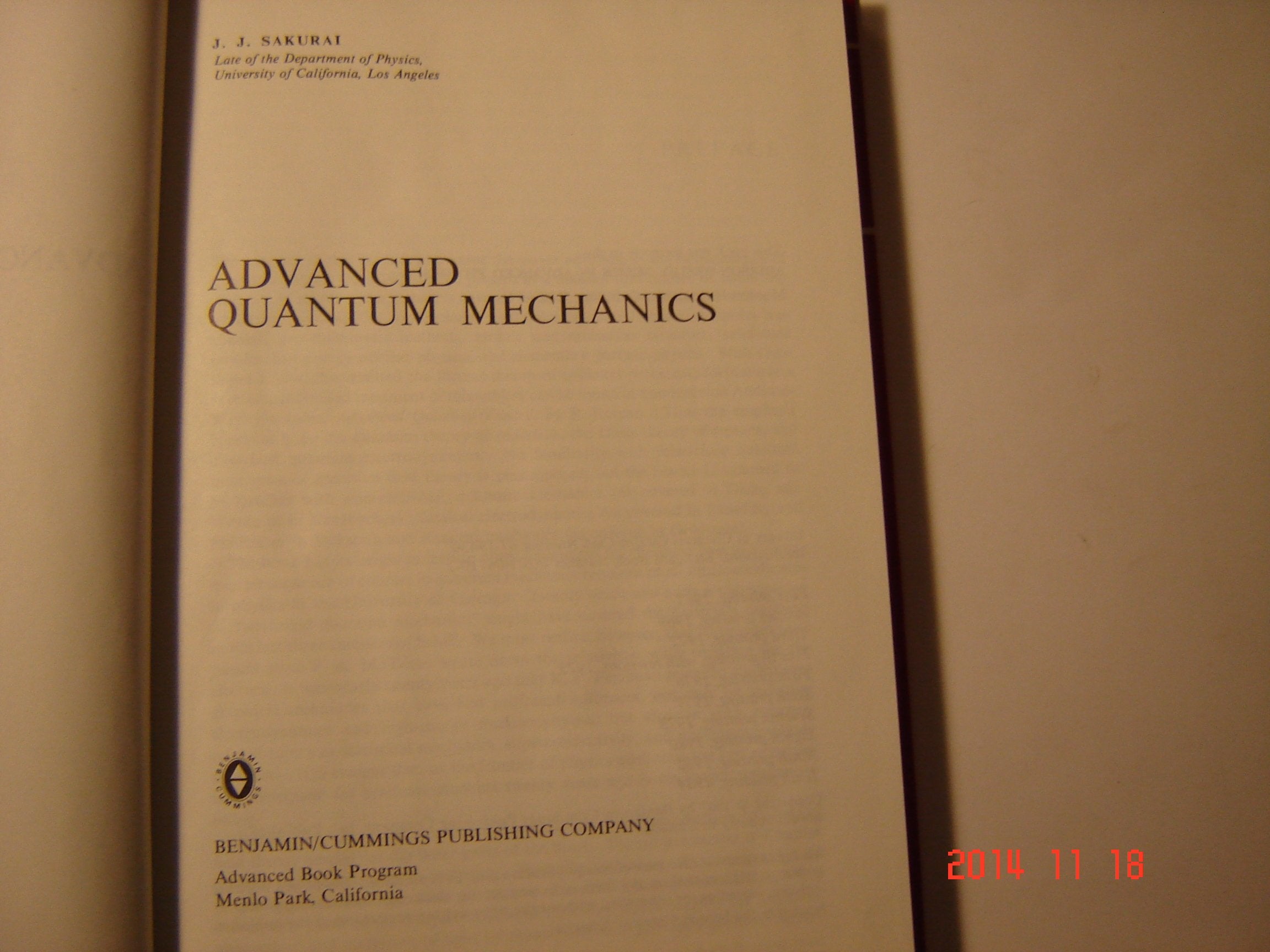Advanced Quantum Mechanics,Used