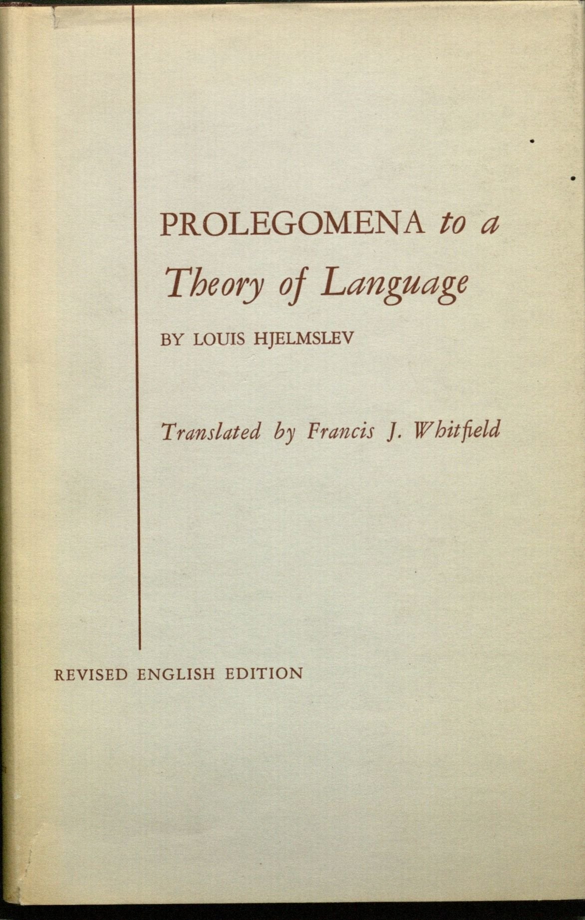 Prolegomena to a Theory of Language,Used
