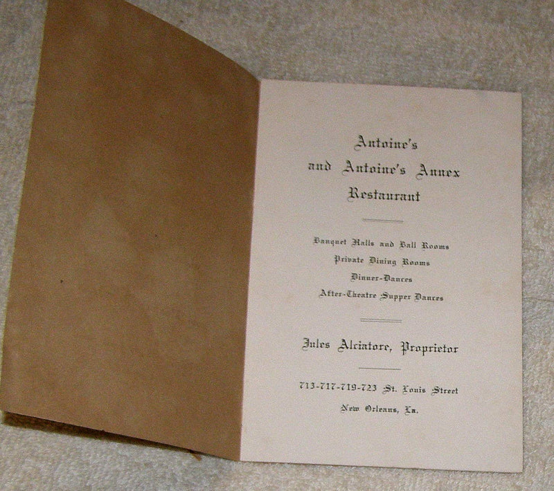 Antoine's Restaurant Cookbook, Since 1840: A Collection of the Original Recipes from New Orleans' Oldest and Most Famous Restaur,New
