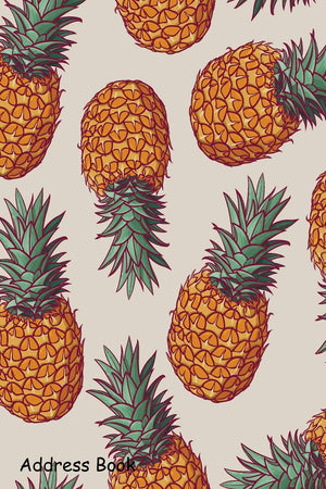 Address Book: For Contacts, Addresses, Phone, Email, Note,Emergency Contacts,Alphabetical Index With Pineapples Seamless Pattern,Used
