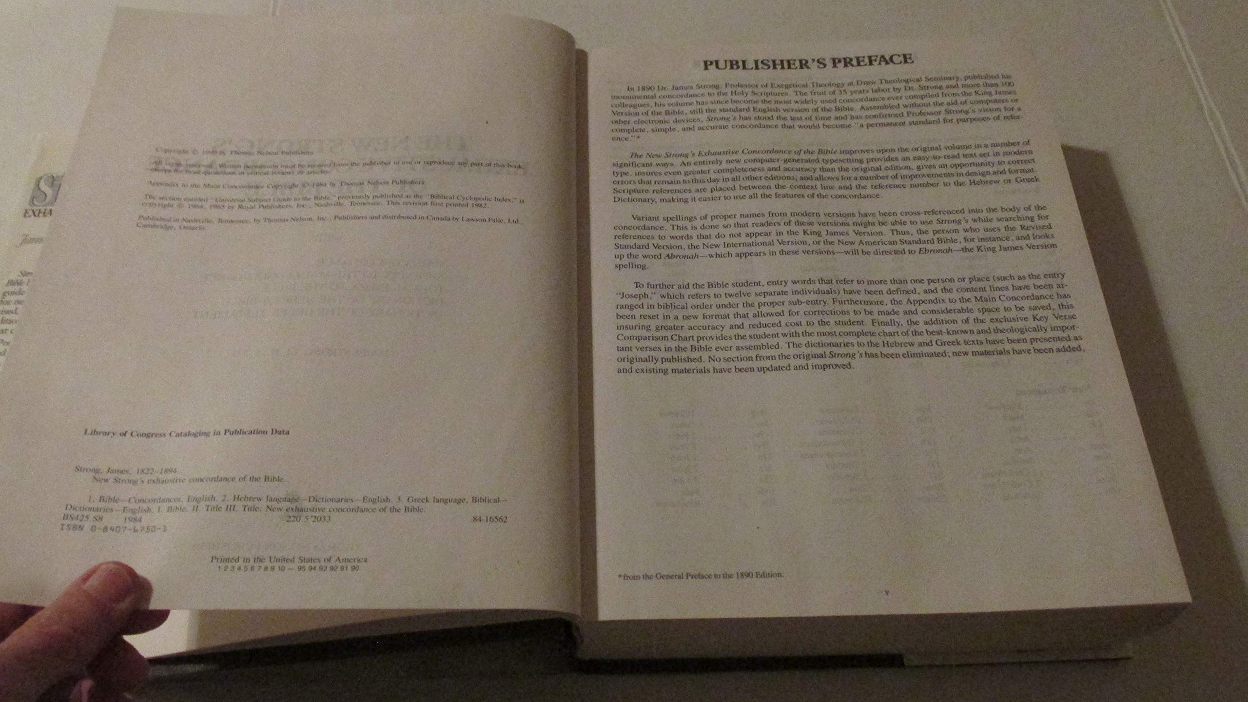 The New Strong'S Exhaustive Concordance Of The Bible: With Main Concordance, Appendix To The Main Concordance, Topical Index To ,Used