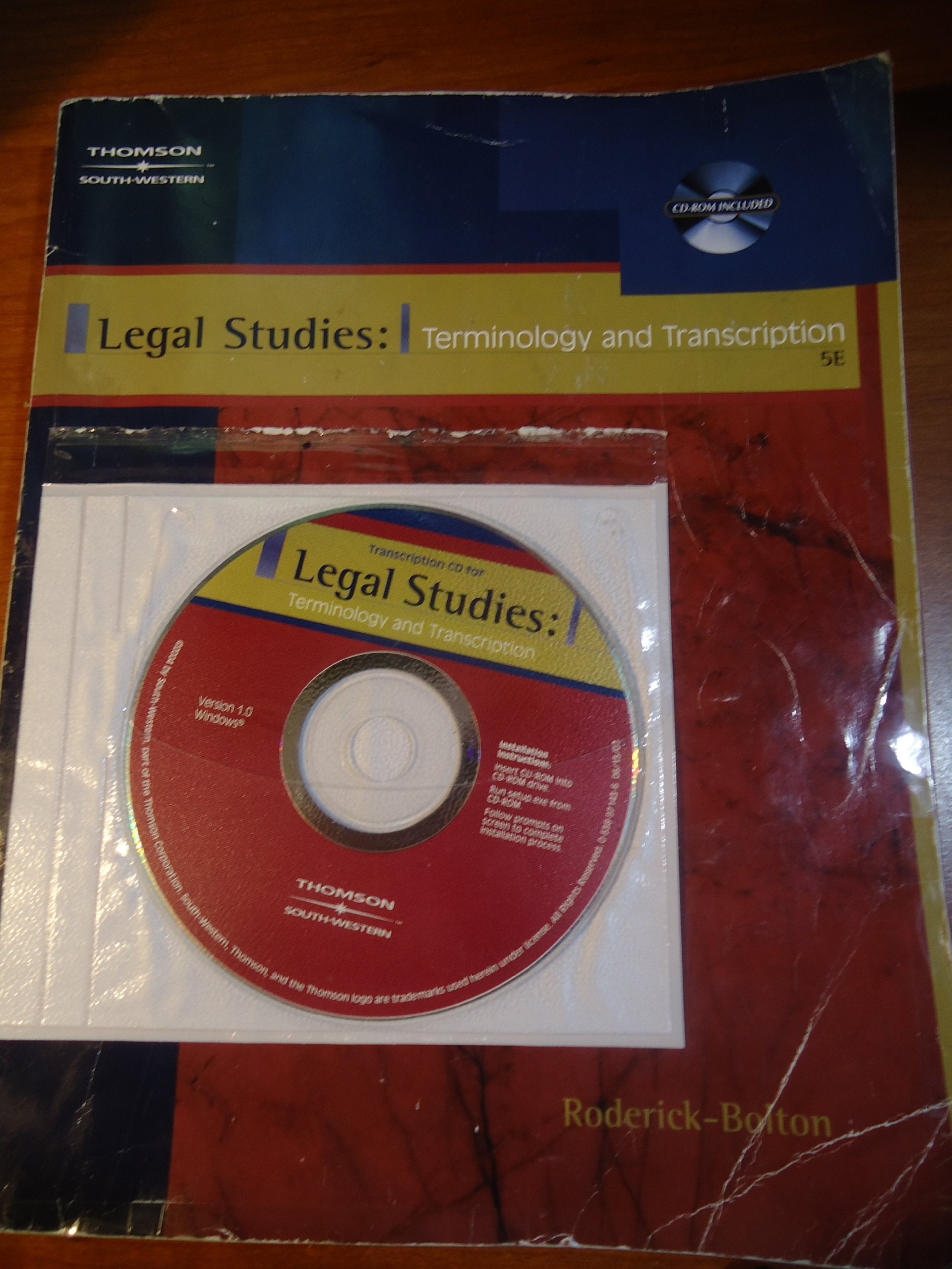 Legal Studies: Terminology & Transcription (with CDROM),Used
