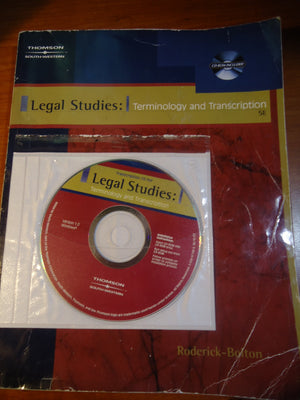 Legal Studies: Terminology & Transcription (with CDROM),Used