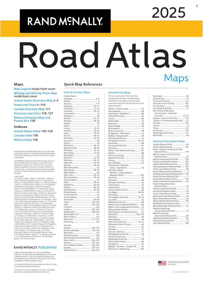 Rand Mcnally 2025 Road Atlas,Used