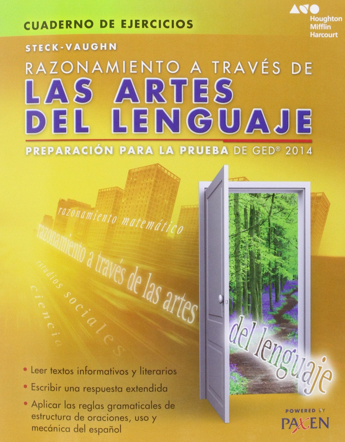 SteckVaughn Razonamiento a traves de las artes del lenguaje: Preparacion para la prueba de GED 2014 (Cuaderno De Ejercicios) (S,Used