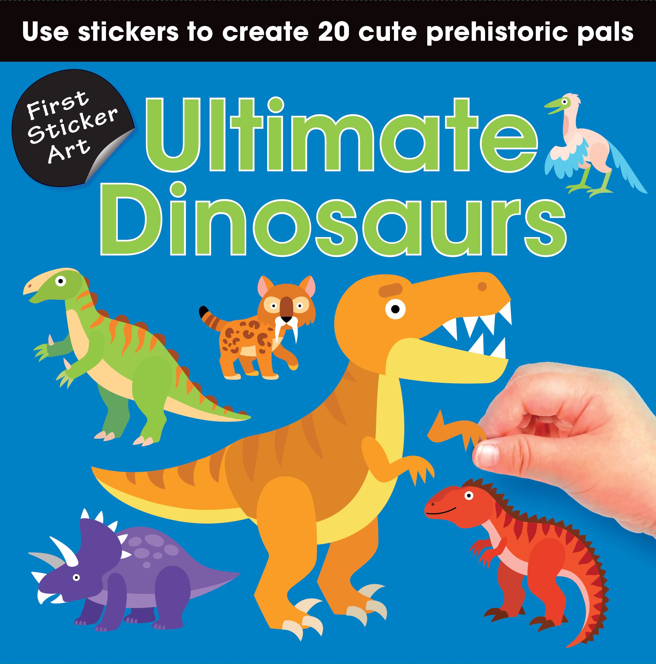First Sticker Art: Ultimate Dinosaurs: Color By Stickers For Kids, Make 20 Pictures! (Independent Activity Book For Ages 3+),Used