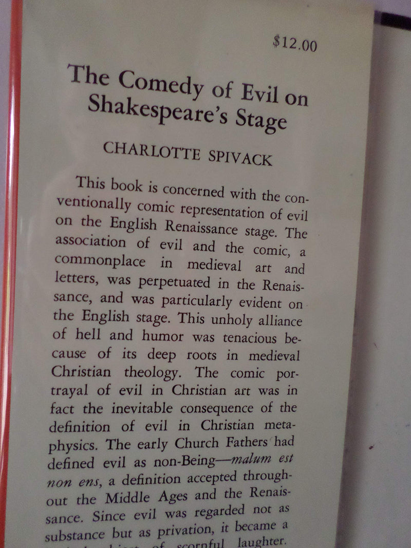 The Comedy of Evil on Shakespeare's Stage,Used