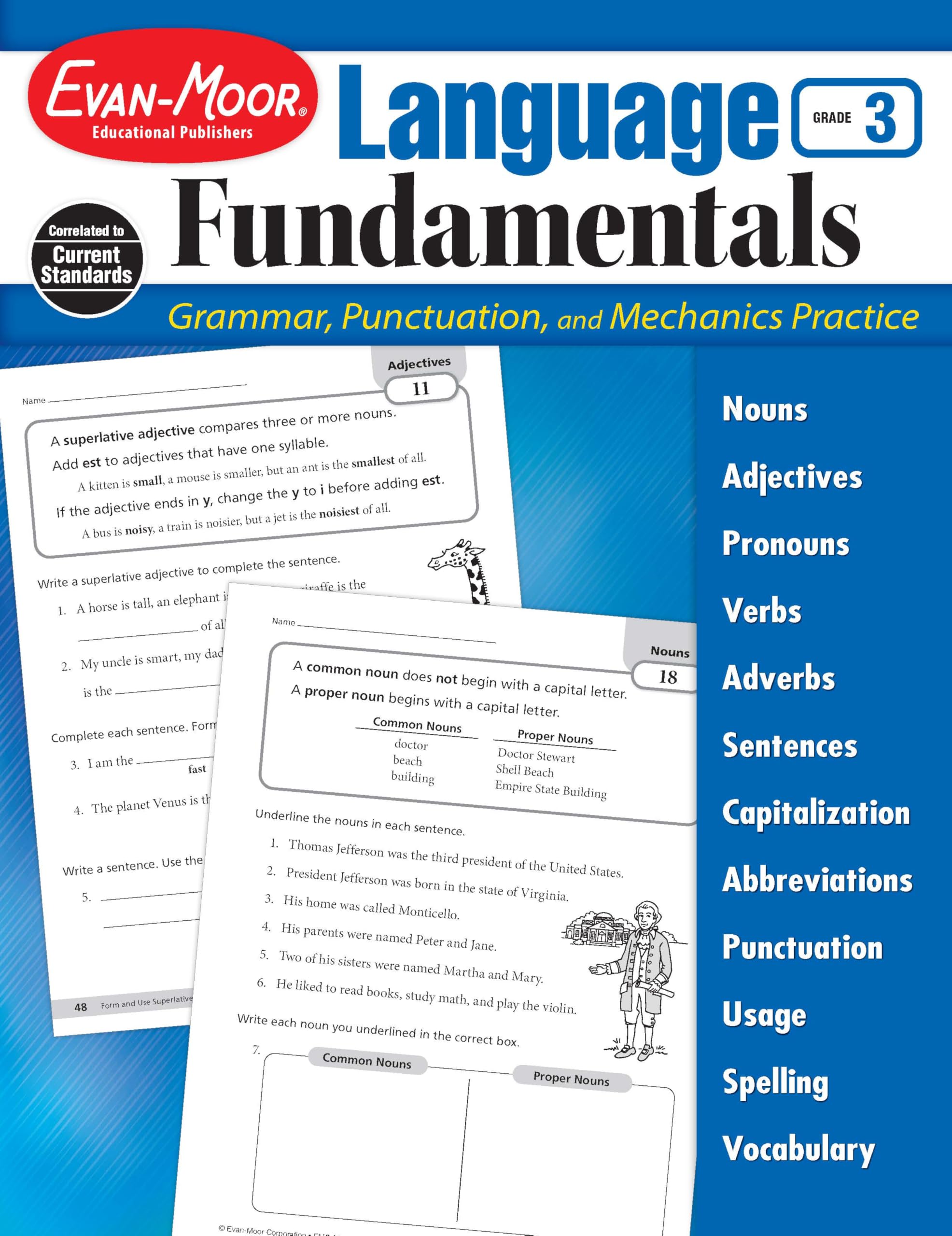 EvanMoor Language Fundamentals, Grade 3,Used