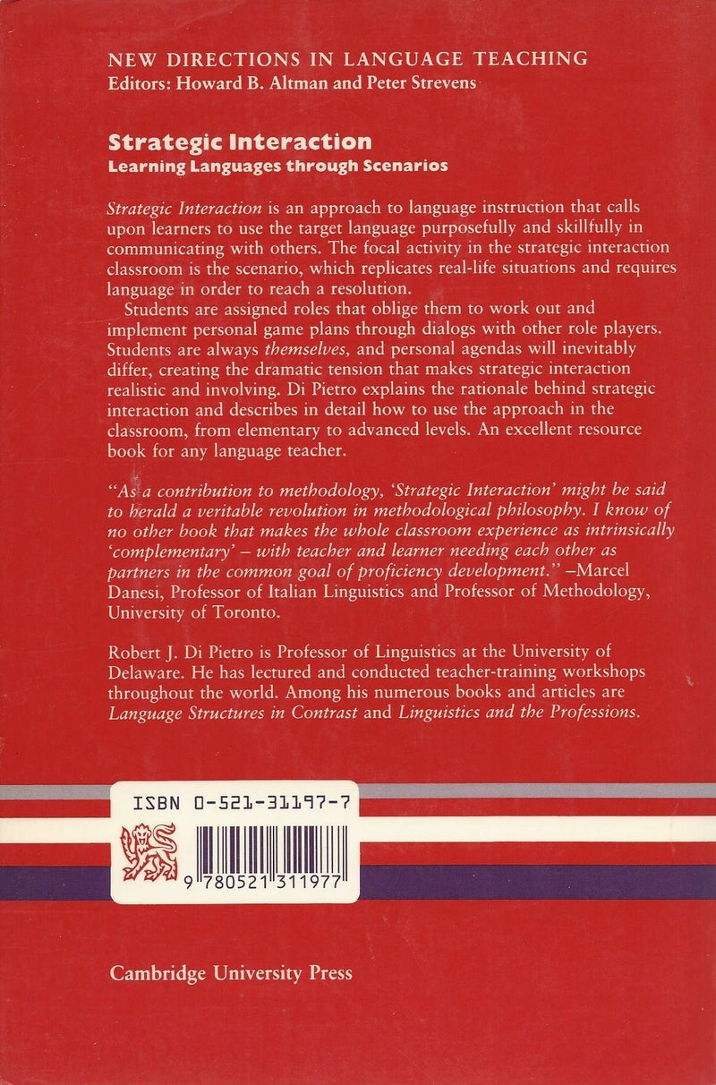 Strategic Interaction: Learning Languages through Scenarios (Cambridge Language Teaching Library),Used