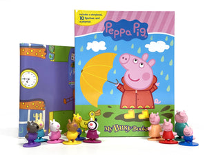 Peppa Pig My Busy Books  Storybook, 10 figurines, playmat,Used