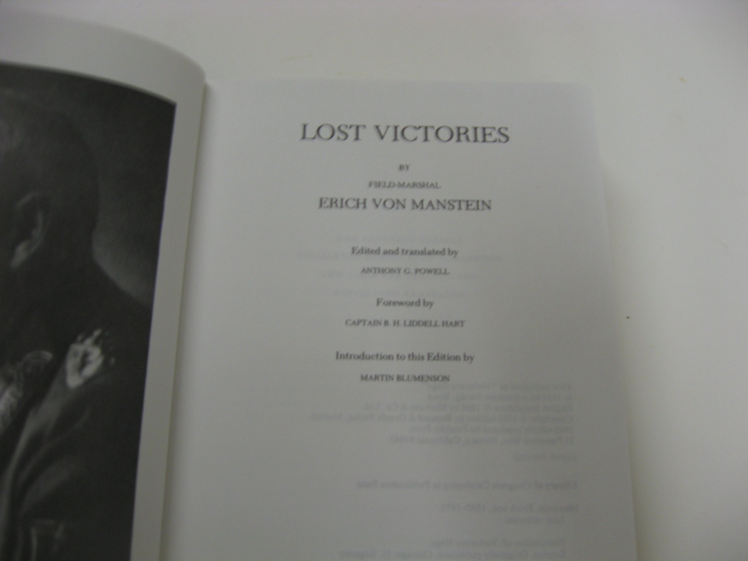 Lost Victories: The War Memoirs Of Hitler'S Most Brilliant General,New
