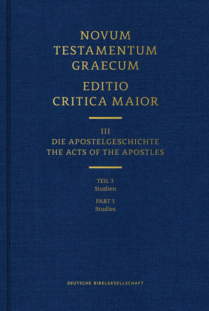Novum Testamentum Graecum Editio Maior, Part 3 Studies (Hardcover),Used