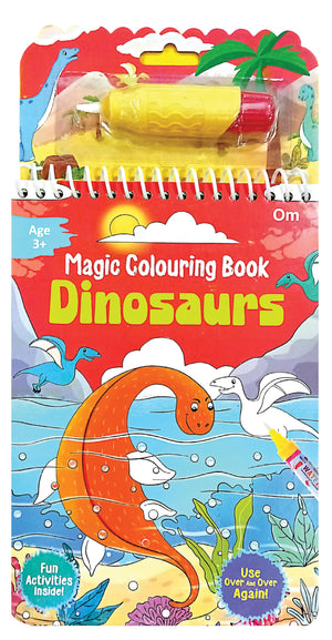 Magic Colouring Book Dinosaurs - Easy To Hold Water Pen | Colouring Fun Activities | Wonderful Gift | Water Colouring Book | Age 3+ | 1 Refillable Water Pen