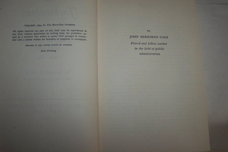 Jacksonians: A Study in Administrative History,Used