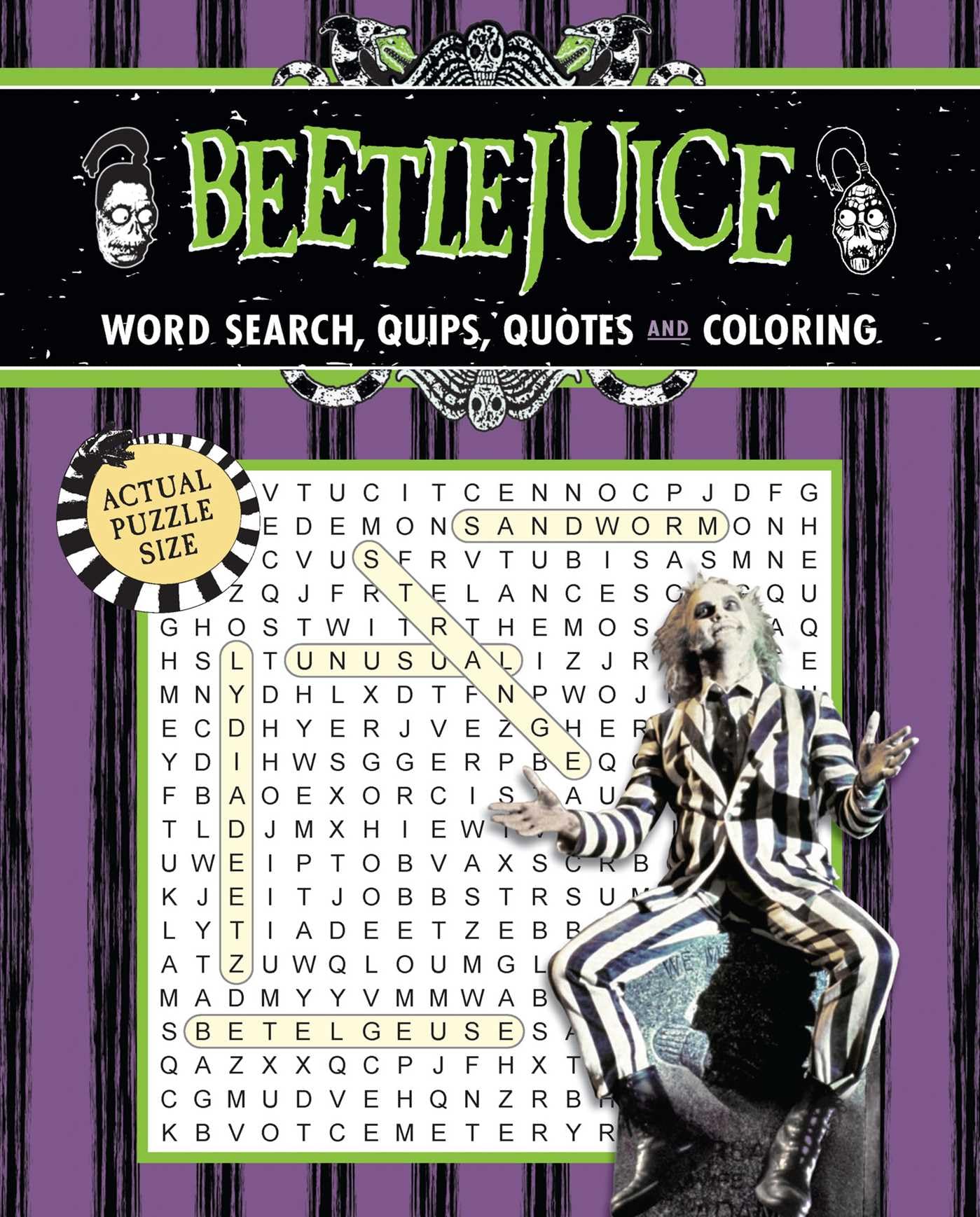 Beetlejuice Word Search, Quips, Quotes, and Coloring (Coloring Book & Word Search),New