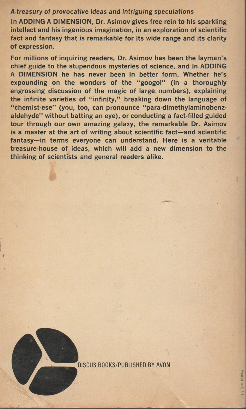 Adding a Dimension: A Scintillating, Mindopening Excursion Through the Realms of Science,Used