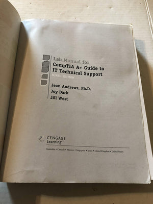 Lab Manual for Andrews A+ Guide to IT Technical Support, 9th Edition,Used