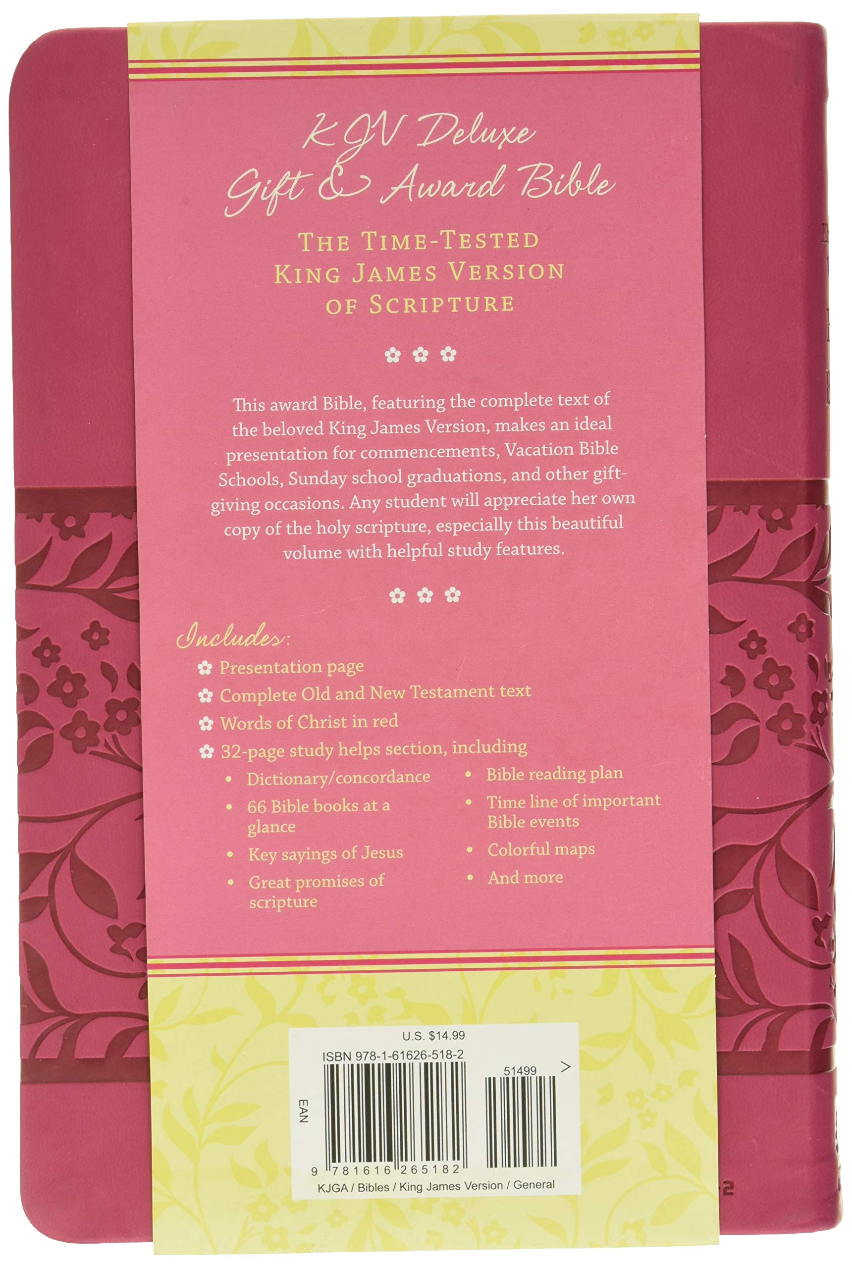 Kjv Deluxe Gift & Award Bible (Dicarta Pink) (King James Bible)