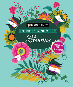 Brain Games  Sticker by Number: Blooms (24 Images to Sticker): Includes 2 Foil Sticker Sheets to Complete Each Image!