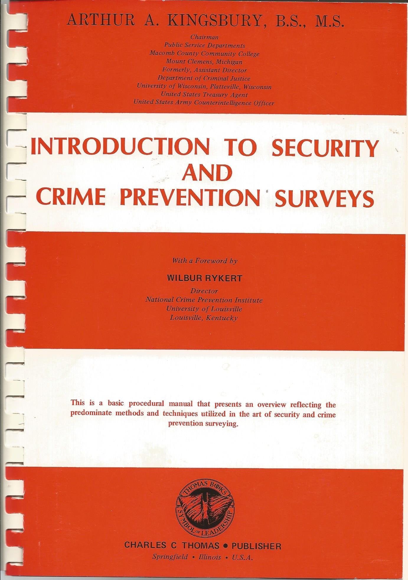Introduction To Security And Crime Prevention Surveys,New