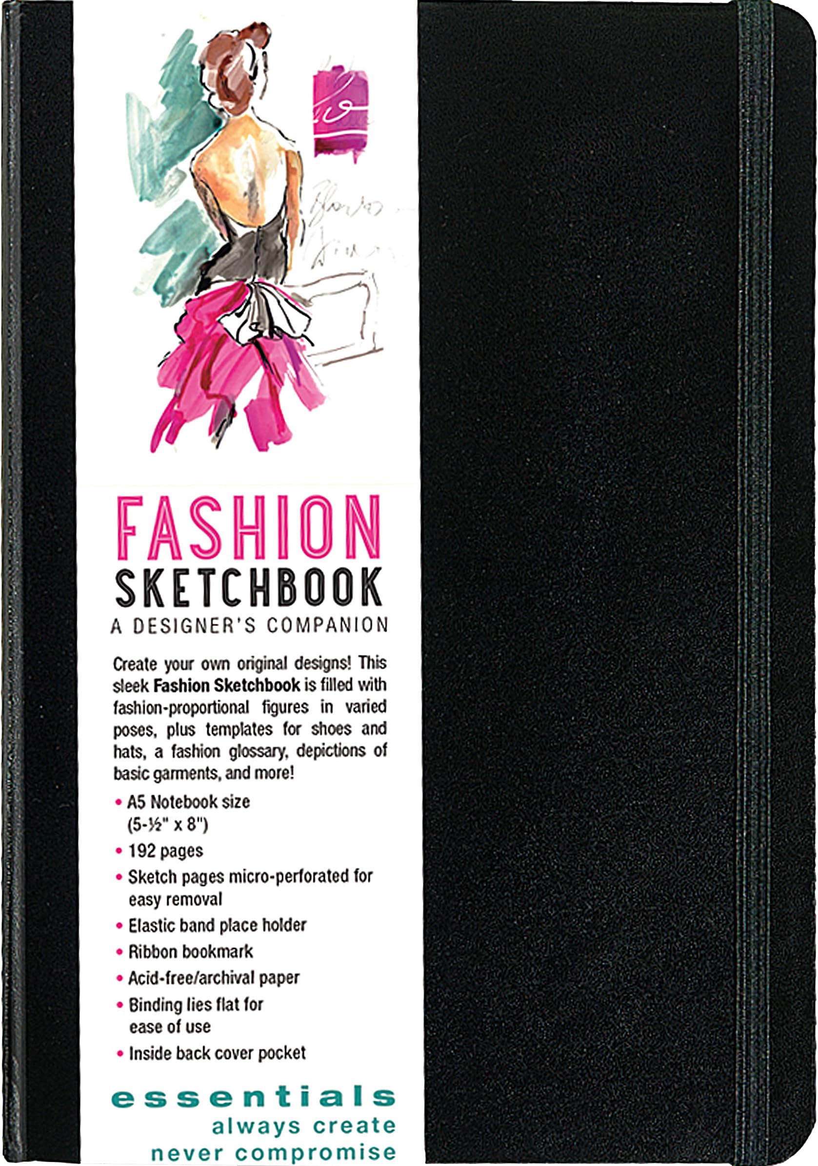 Essentials Fashion Sketchbook (366 Figure Templates to create your own designs!) Fashion Sketchpad,Used
