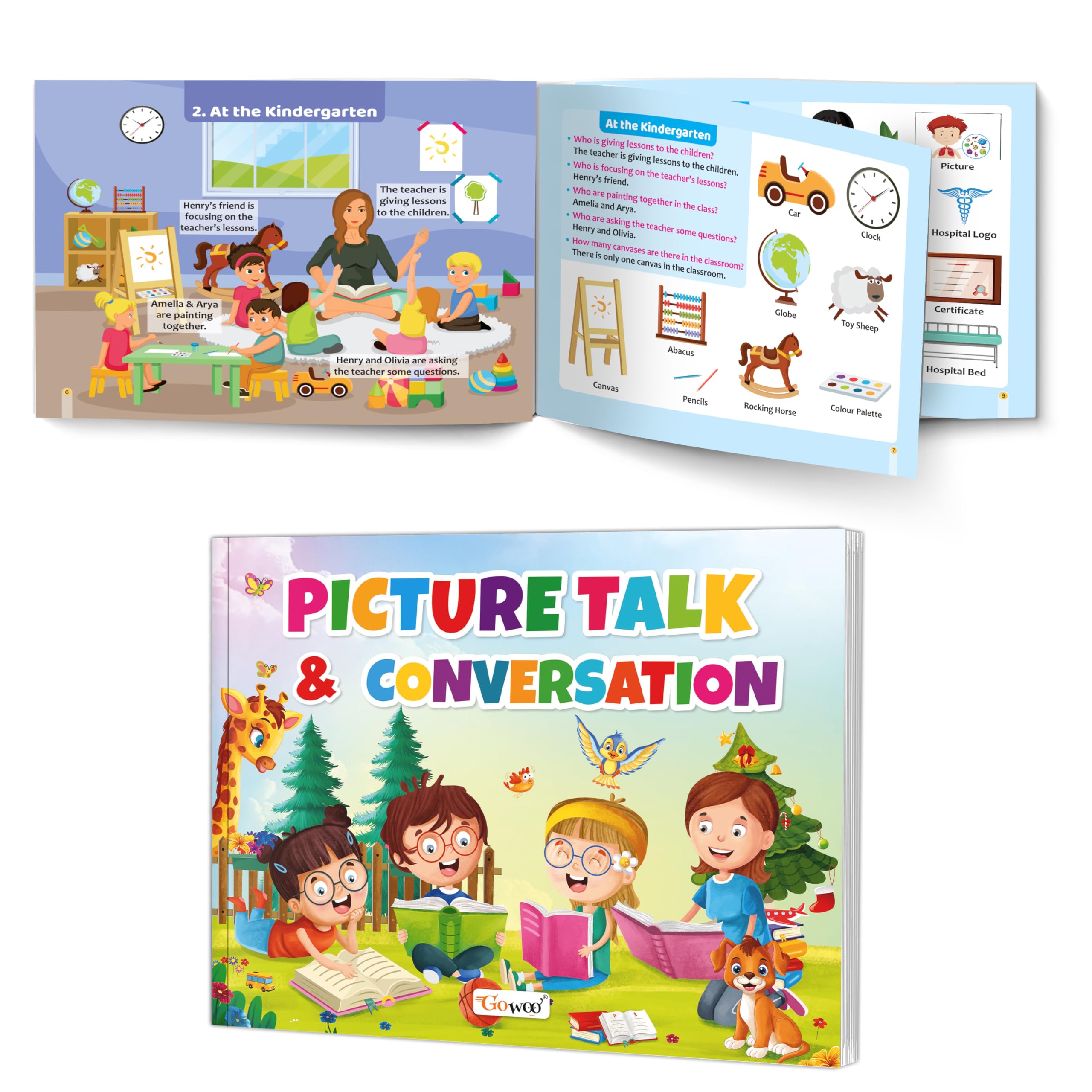 Picture Talk & Conversation: Kids Activity Book - Storytelling Prompts For Children, Observation And Description Workbook For Kids, Fun Verbal Activities