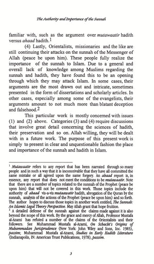 The Authority and Importance of The Sunnah (English and Arabic Edition),New