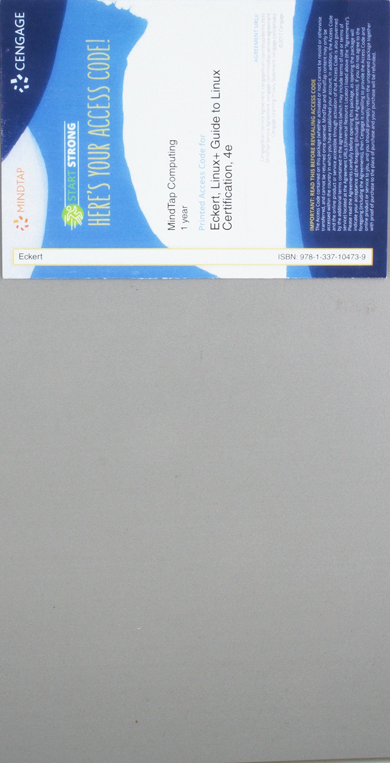 MindTap Networking, 1 term (6 months) Printed Access Card for Eckerts Linux+ Guide to Linux Certification, 4th,Used