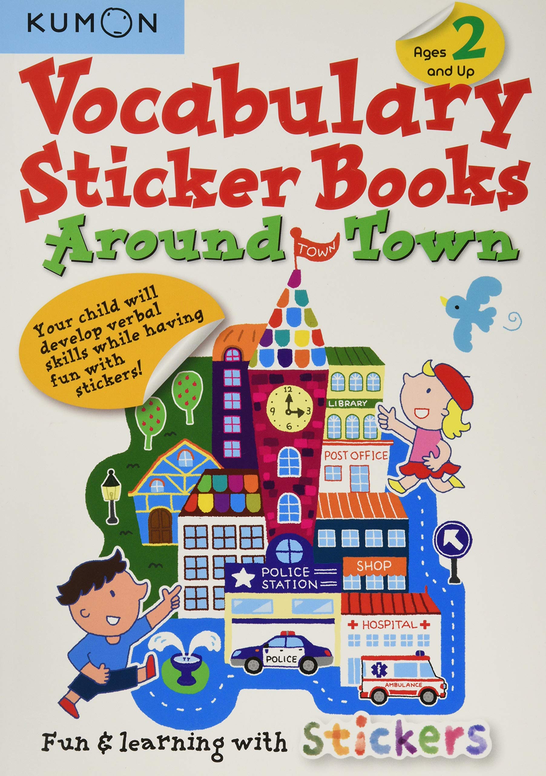 Kumon Vocabulary Sticker Books Around Town (Kumon Vocabulary Sticker Books),Used