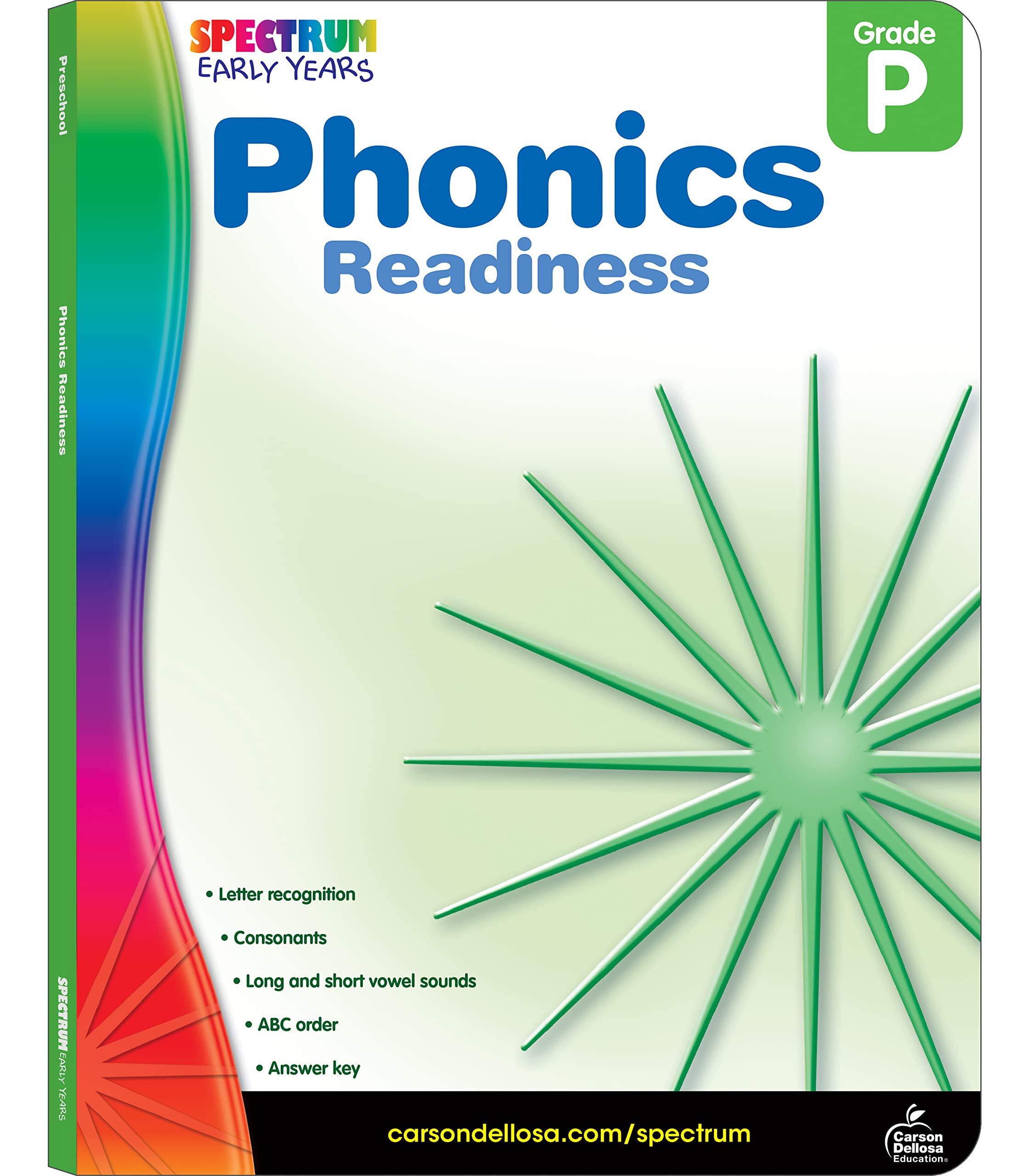 Spectrum Phonics Readiness Preschool Workbooks, Phonics for Toddlers 24 Years, Alphabet and Letter Recognition, Vowels, Consona,Used