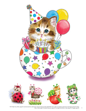 Teacup Kittens Coloring Book (Design Originals) 32 Adorable ExpressiveEyed Cat Designs from Illustrator Kayomi Harai on HighQu,Used