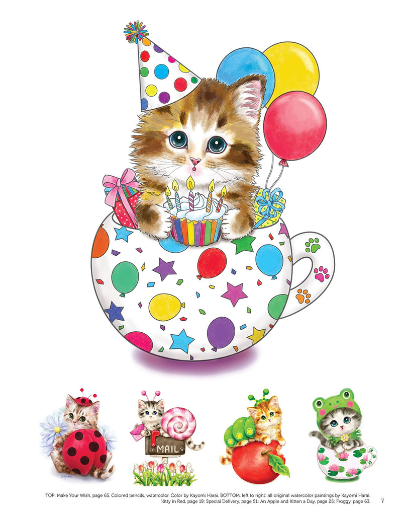 Teacup Kittens Coloring Book (Design Originals) 32 Adorable ExpressiveEyed Cat Designs from Illustrator Kayomi Harai on HighQu,Used