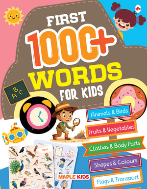 First 1000 Words - Picture Book For Kids - Family - Body Parts - Things To Wear - School - Hospital - Flowers - Food - Vegetables - Professions - Early Learning Vocabulary For Kids - Age 1+