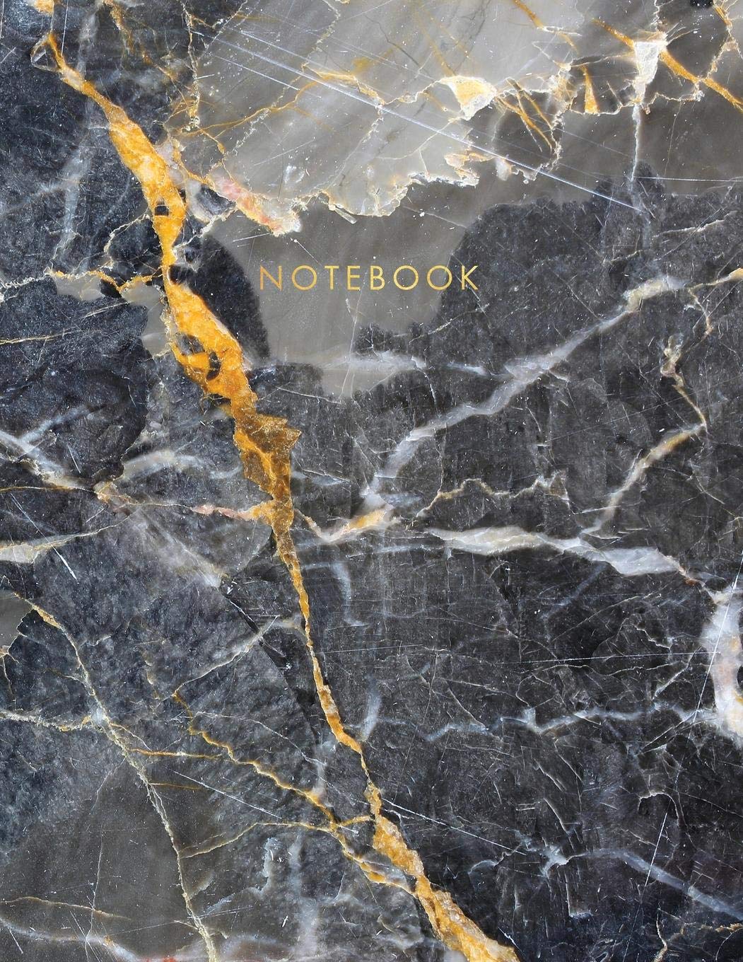 Notebook: Black and Quartz Marble with Gold Detail  Marble & Gold Notebook  150 Collegeruled Pages  8.5 x 11  A4 Size (Office,Used