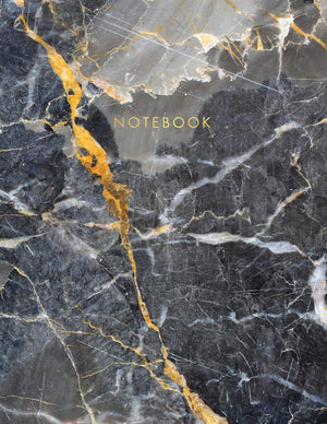 Notebook: Black and Quartz Marble with Gold Detail  Marble & Gold Notebook  150 Collegeruled Pages  8.5 x 11  A4 Size (Office,Used