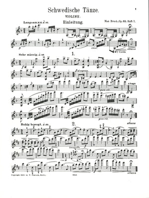 Swedish Dances: op. 63. violin and piano.,Used